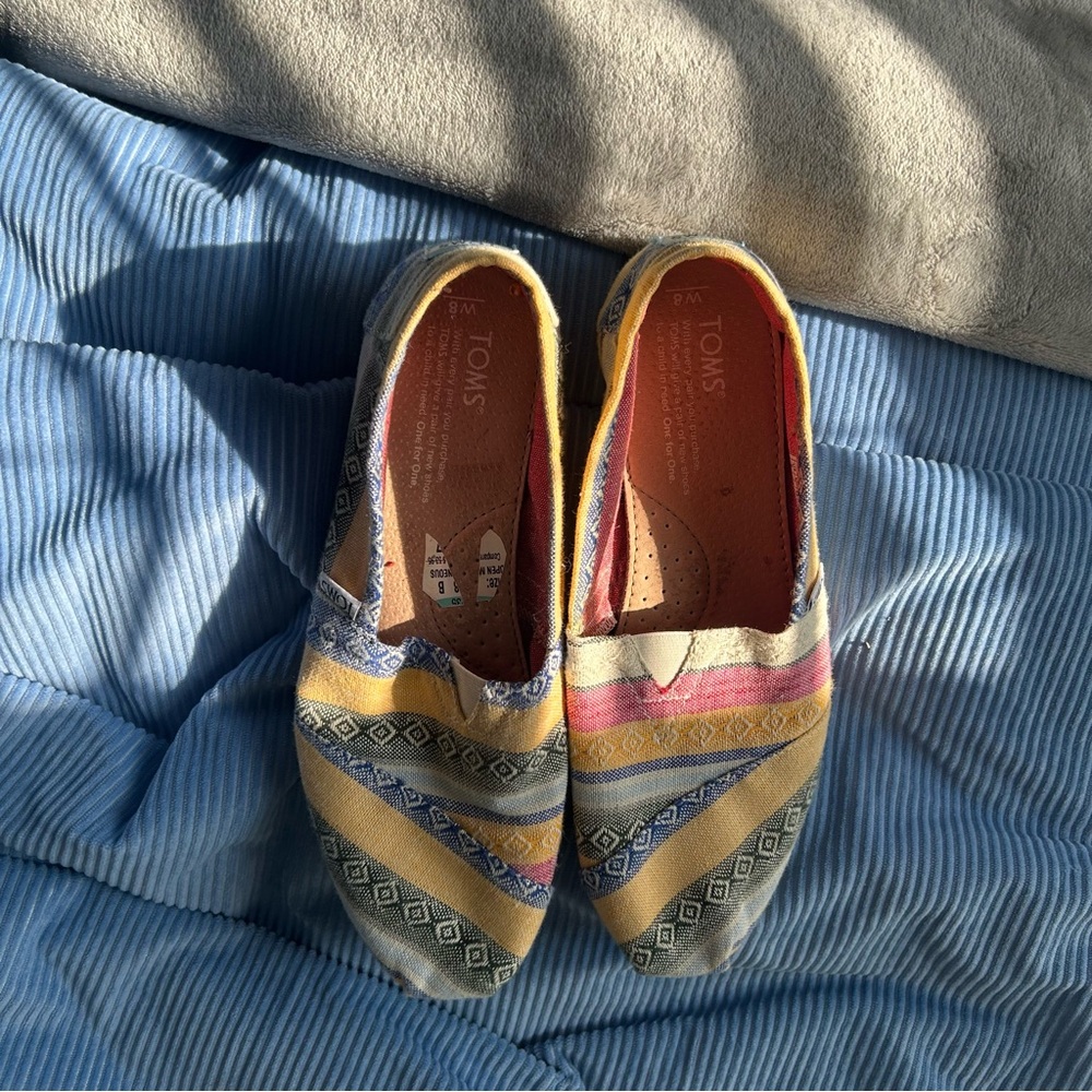 TOMS Vibrant Striped Canvas Slip-Ons